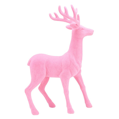 18'' Flocked Deer Pink