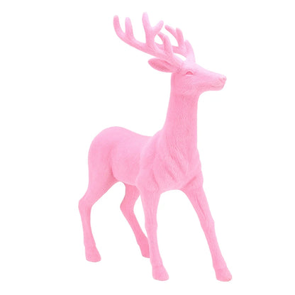 18'' Flocked Deer Pink