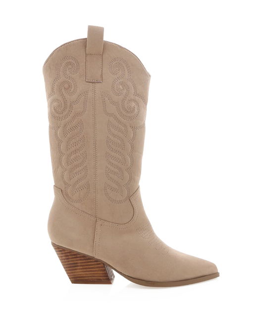 Zaylia Billini Cowboy Boot Porcini Suede
