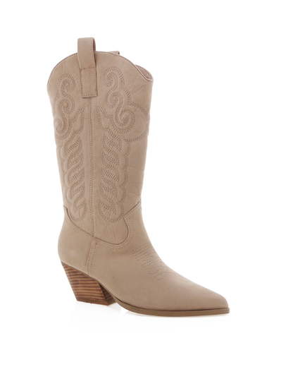 Zaylia Billini Cowboy Boot Porcini Suede - Clothe Boutique