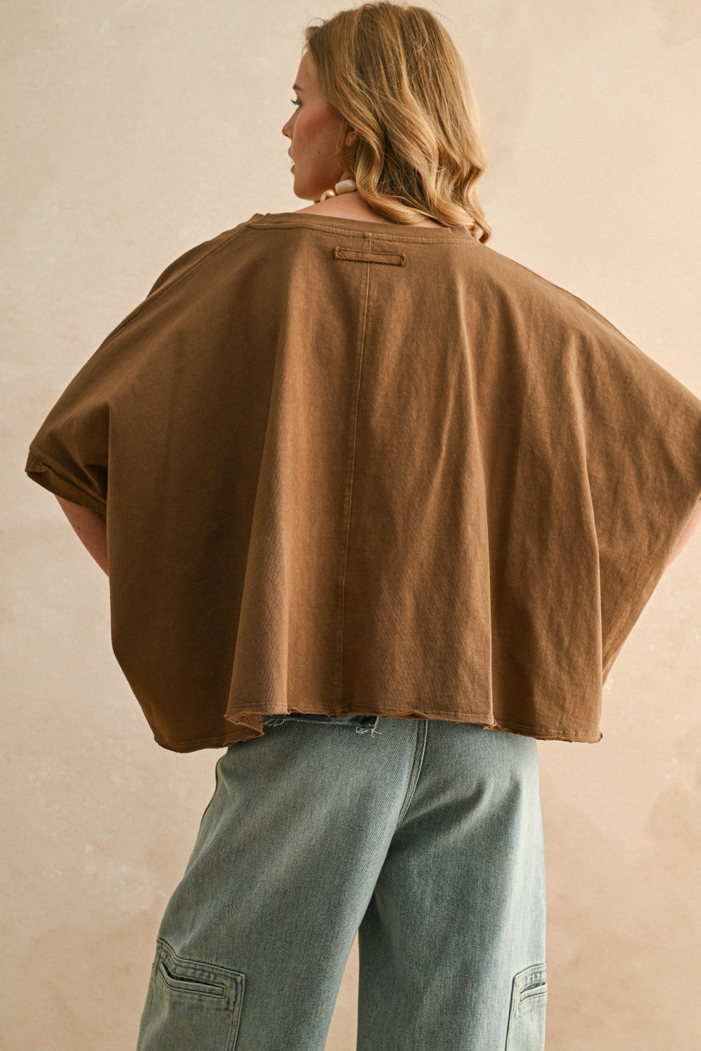 Oversized Relaxed Fit Top Brown - Clothe Boutique
