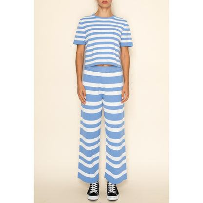 Eli Stripe Knit Top & Pants Set of 2 Blue - Clothe Boutique