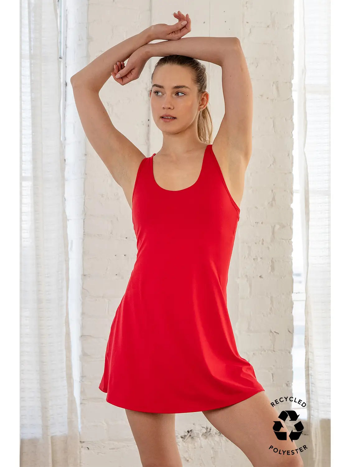 Tennis Romper Dress Red