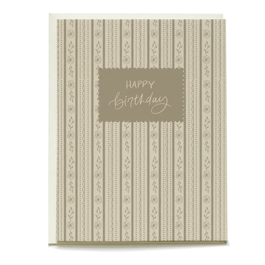 Vintage Wallpaper Birthday Card