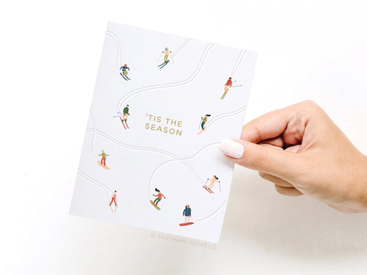 'Tis the Season Skiing Card