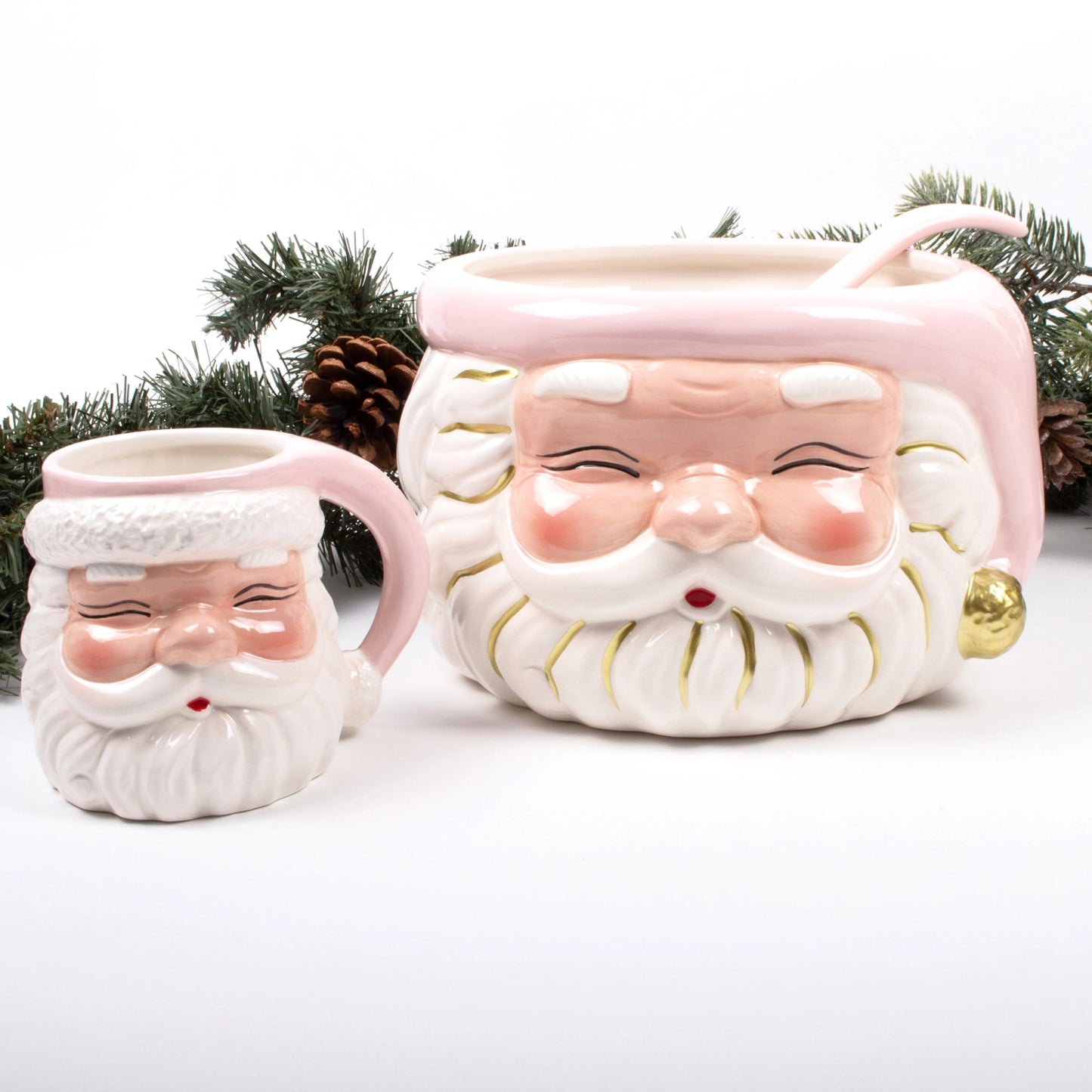 Santa Punch Bowl & Ladle Pink