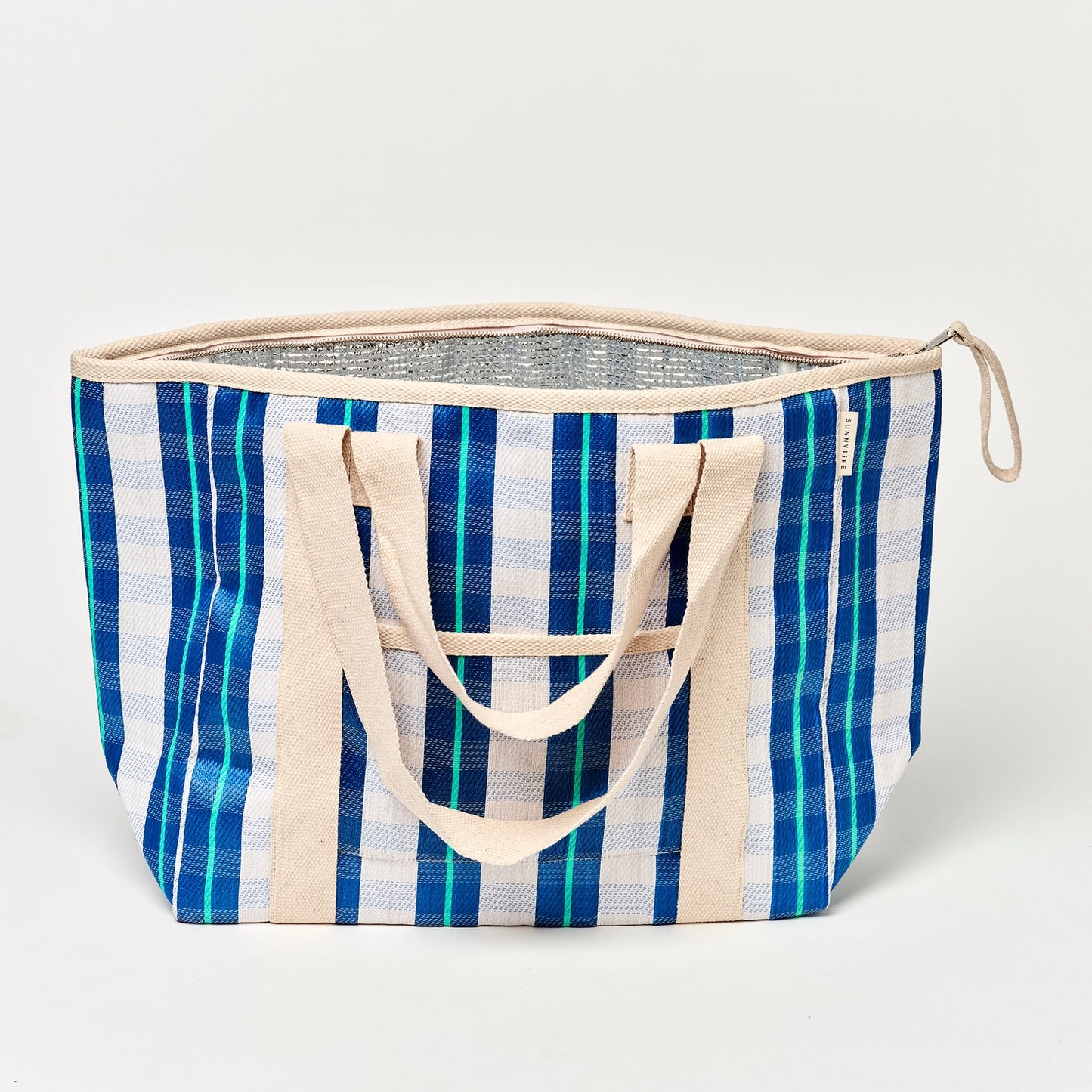 Nylon Cooler Tote La Mer Blue Neon
