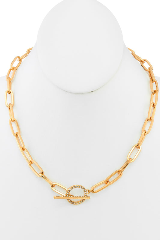 Rhinestone Toggle Necklace