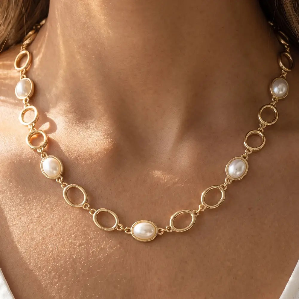 Oval Pearl Necklace