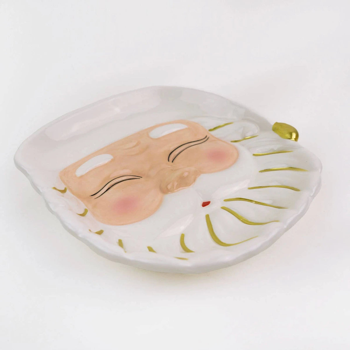Santa Dessert Plate White