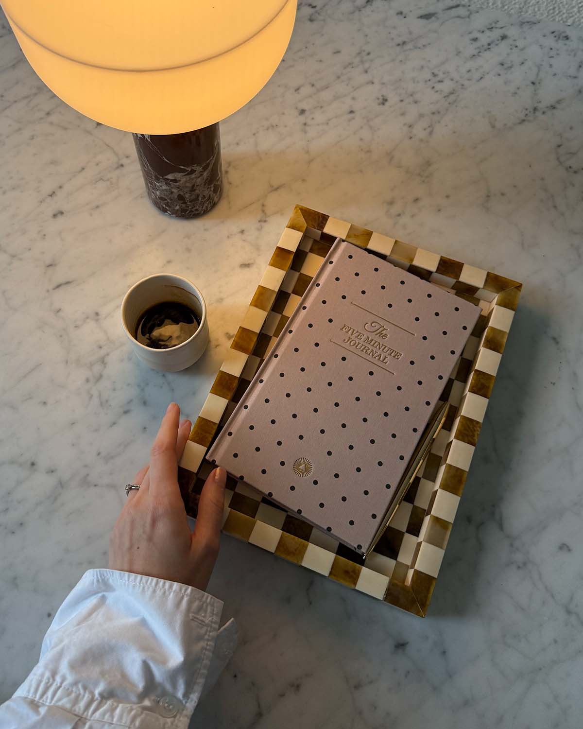 Beige Polka Dot Five Minute Journal