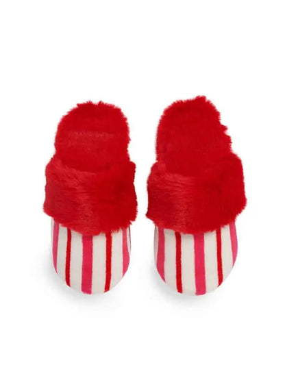 Red Stripe Slippers - Clothe Boutique