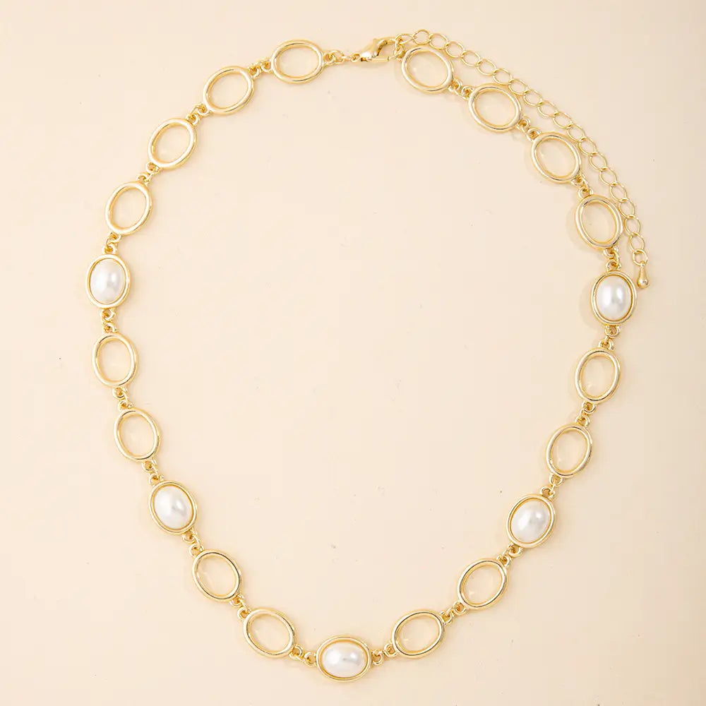 Oval Pearl Necklace
