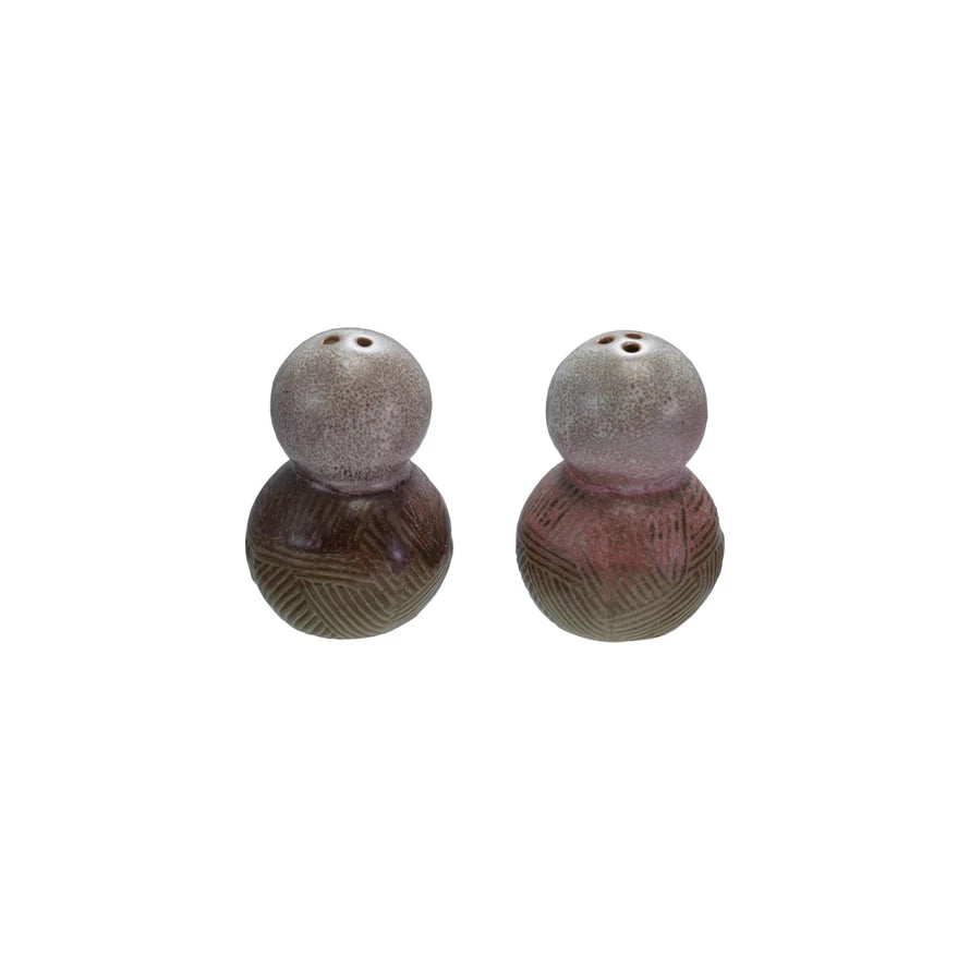 Multi Stoneware Salt & Pepper Shakers