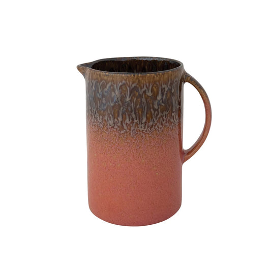 Glaze Stoneware Pitcher Brown/Pink