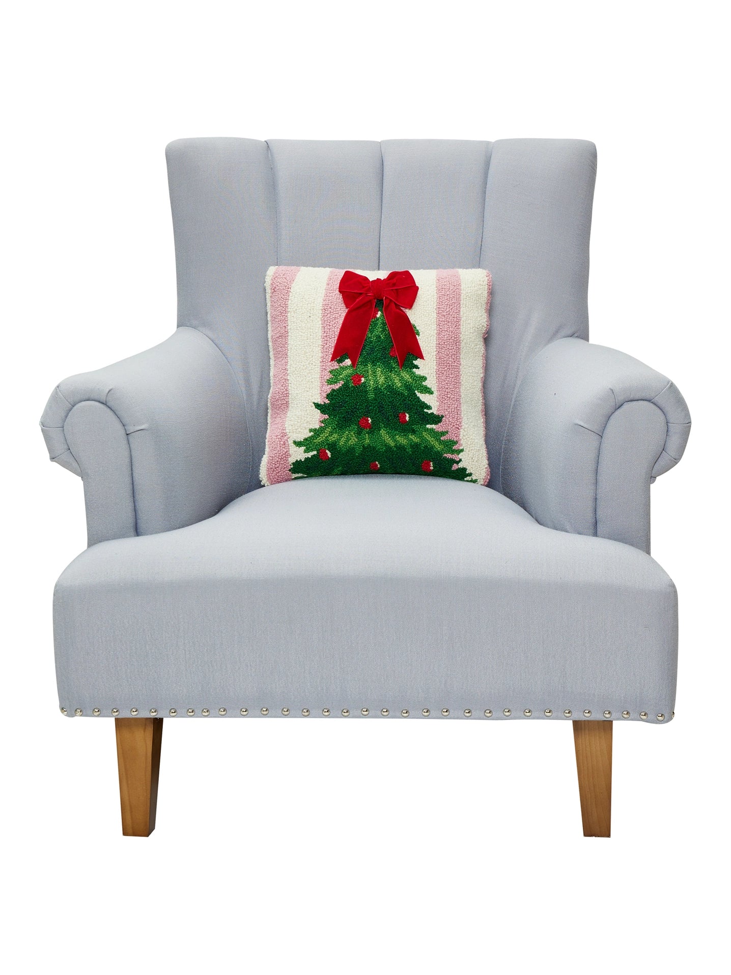 Pink Stripe Tree W/Ribbon Hook Pillow