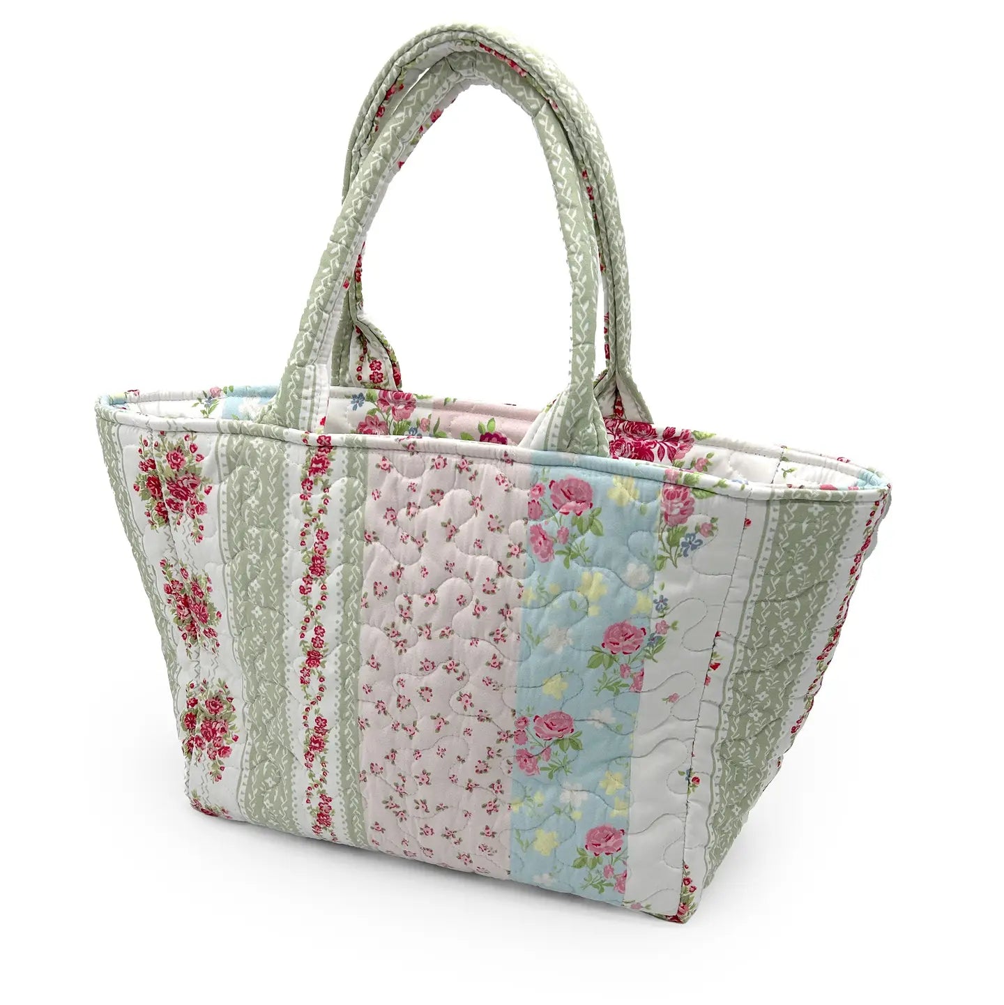 Patchwork Stripe Quilted Handbag