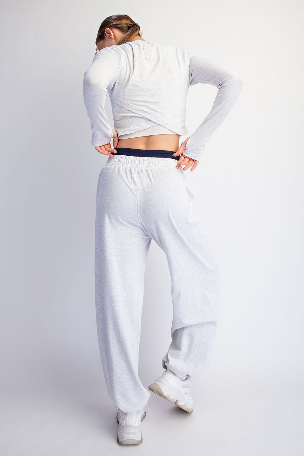 Crossover Long Sleeve Set of 2 Grey