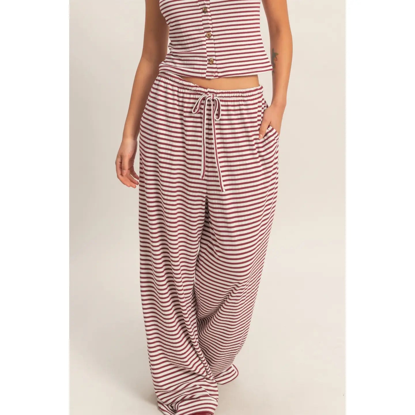 Striped Tank & Pants Set of 2 Red