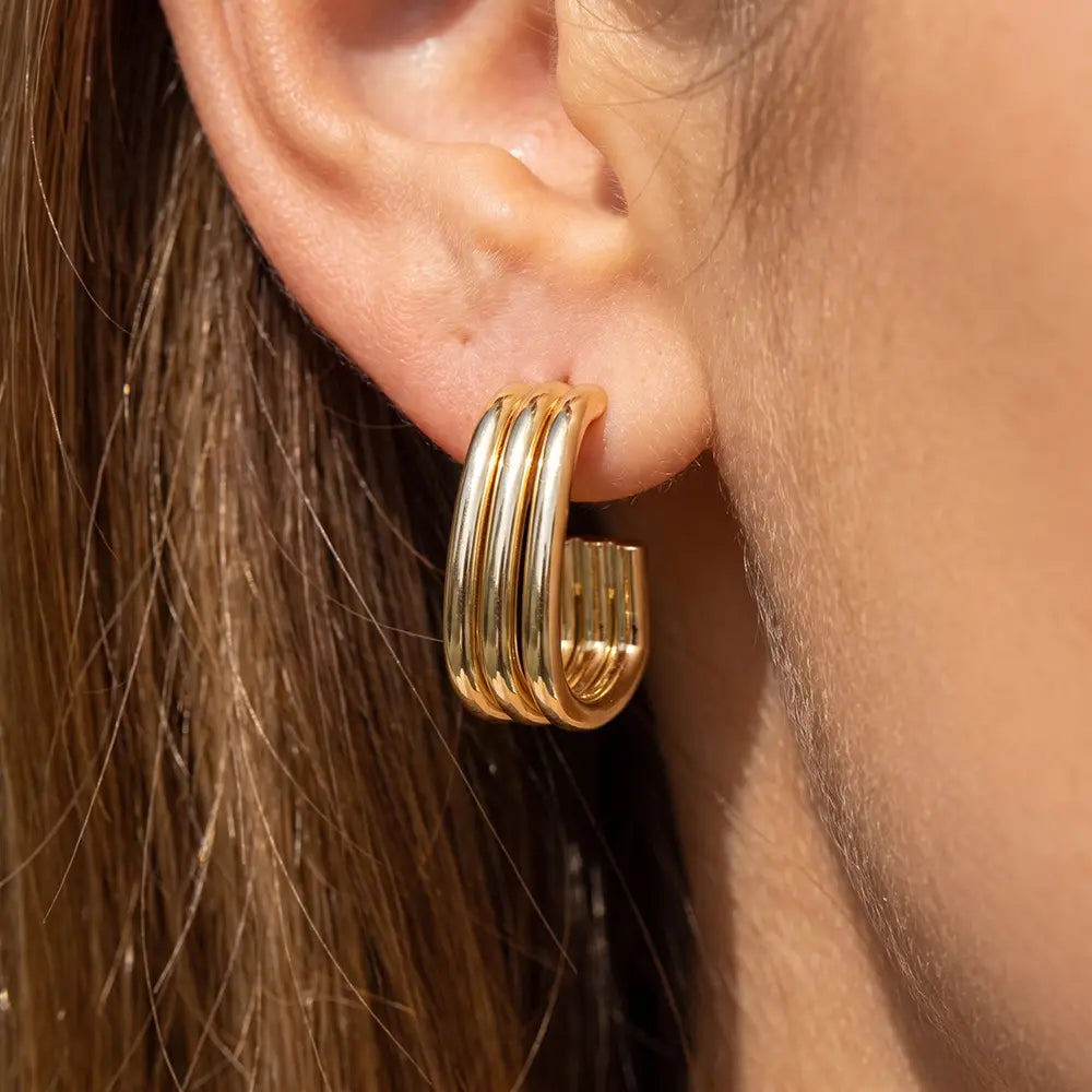 Triple Bar Hoops