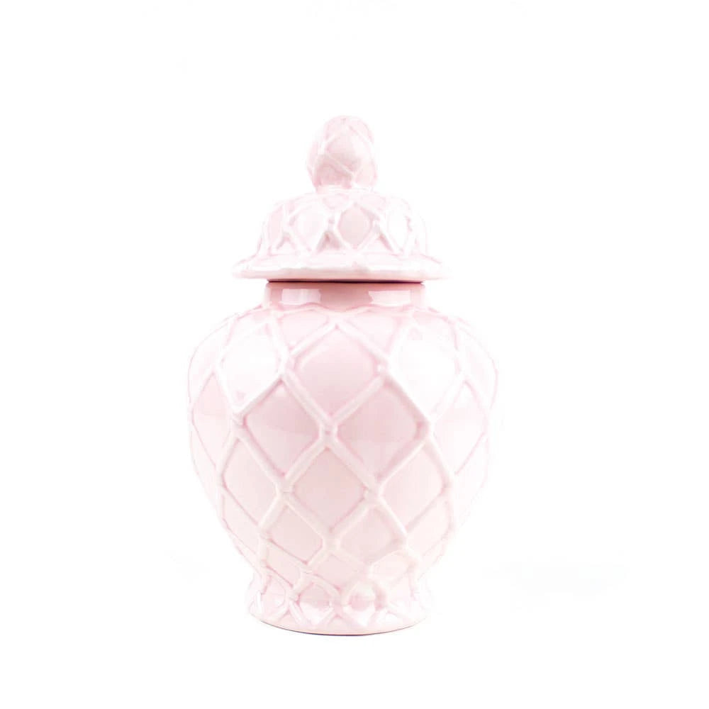 Large Pink Textured Jar