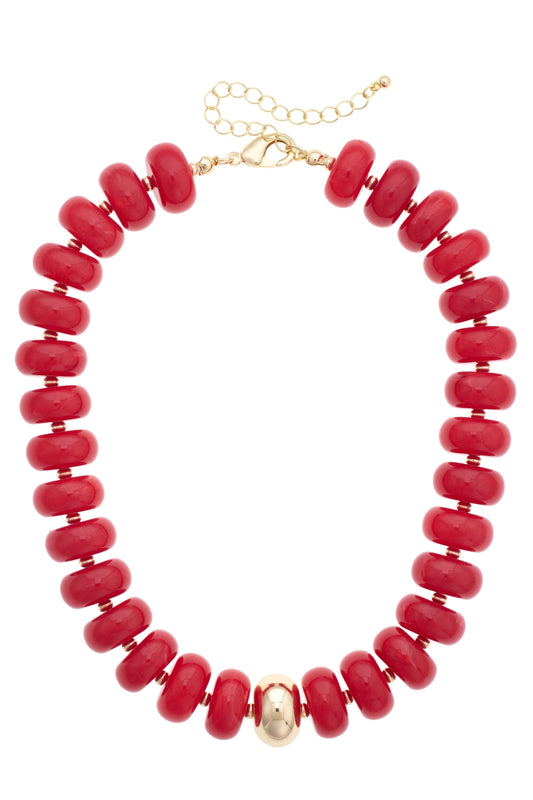 Sebastian Beaded Necklace Red