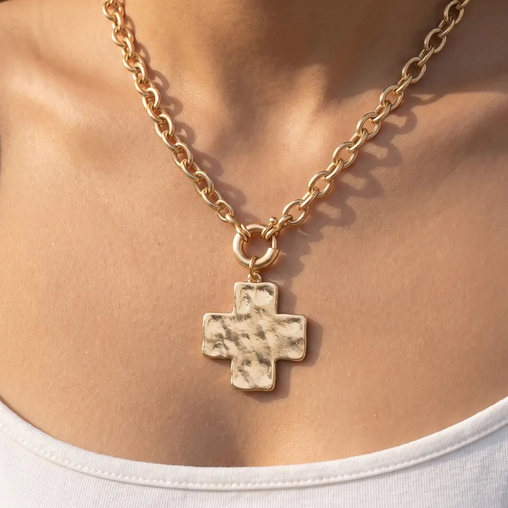 Hammered Cross Pendant