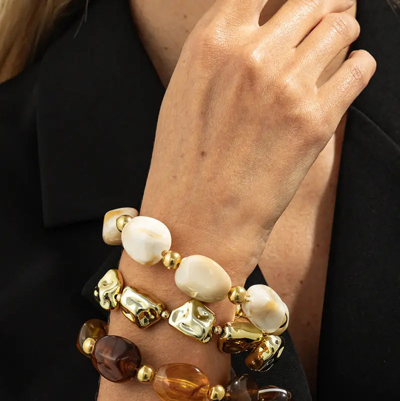 Brown Chunky Bracelet Set