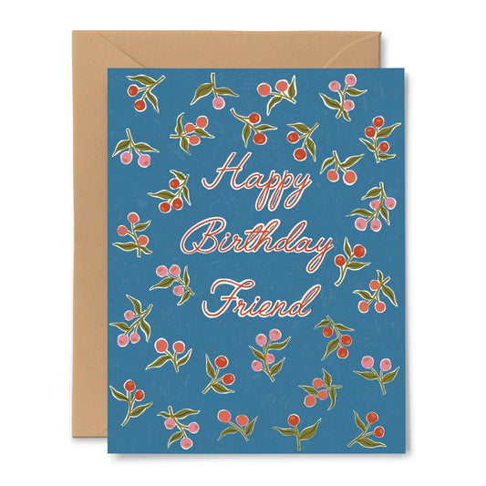 Blue Dahlia Birthday Card