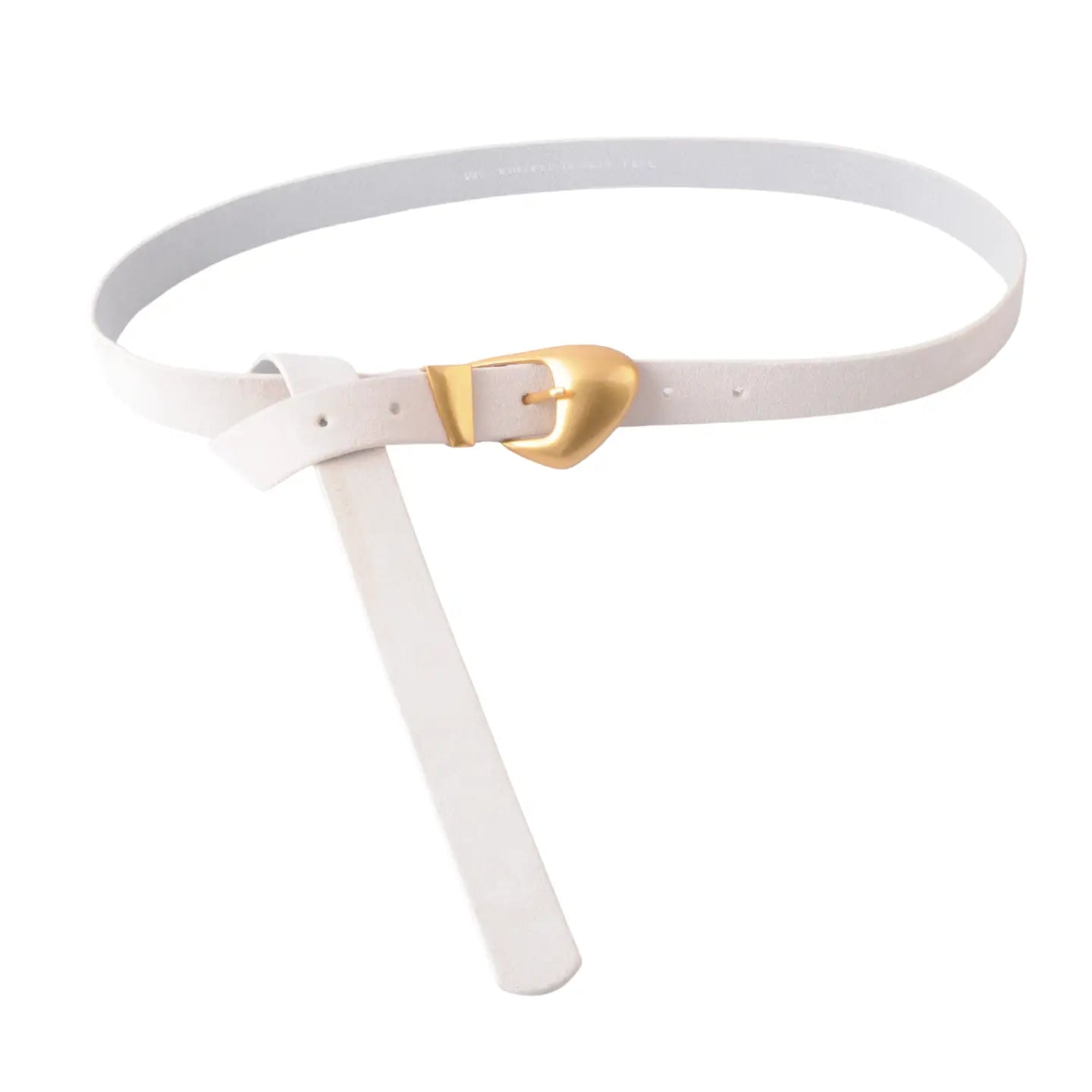 Skinny Suede Belt Beige