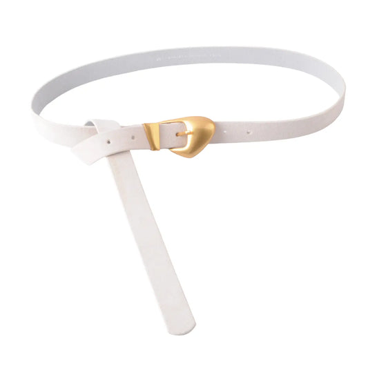 Skinny Suede Belt Beige