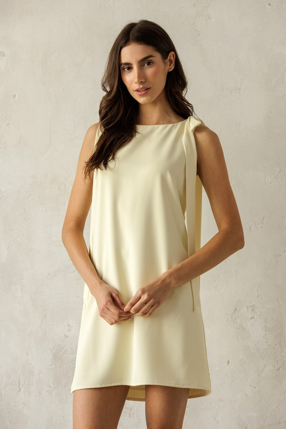 Yellow Tie Shoulder Dress