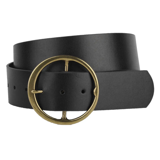 Ultra Wide Leather Belt Black