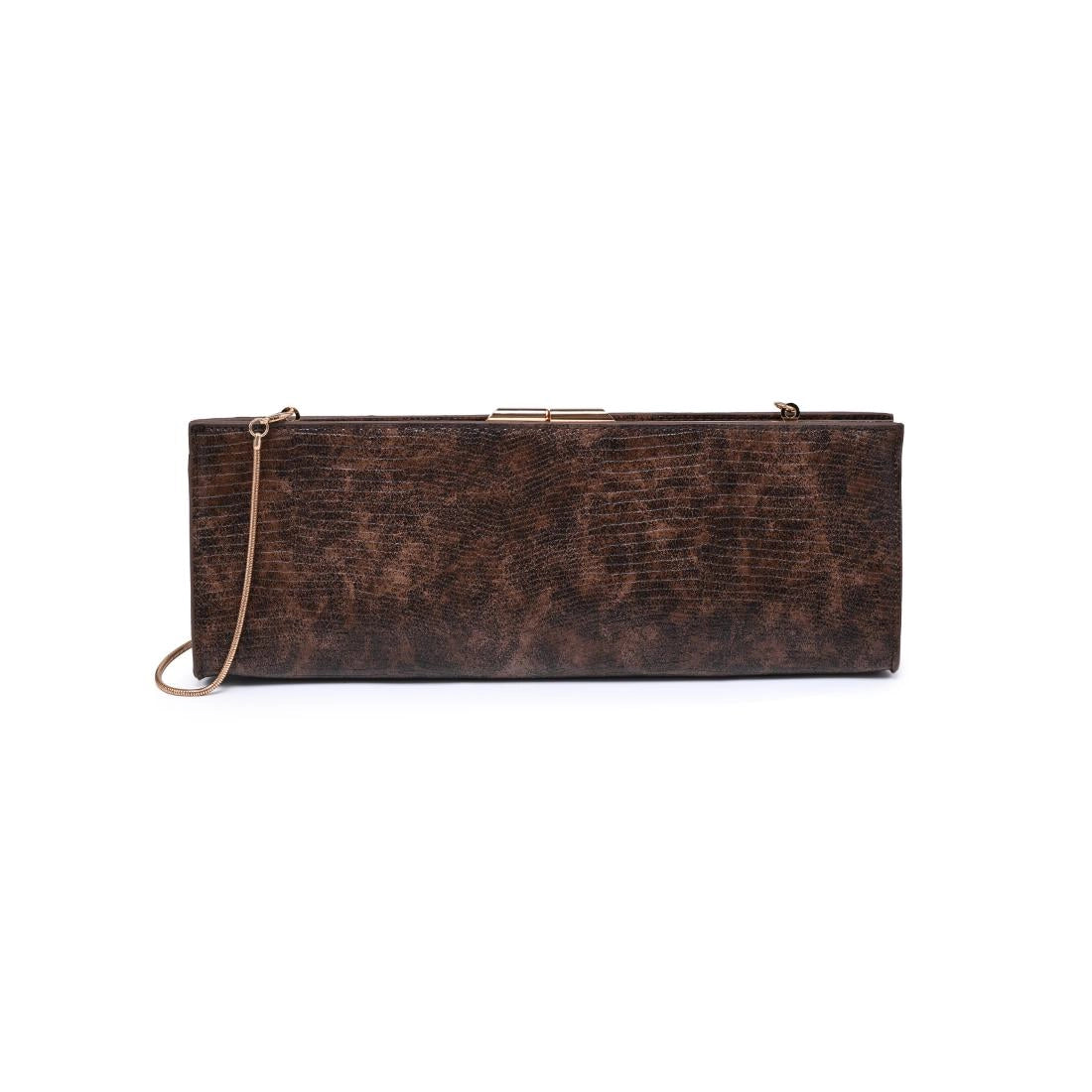 Nazlee Lizard Clutch Brown