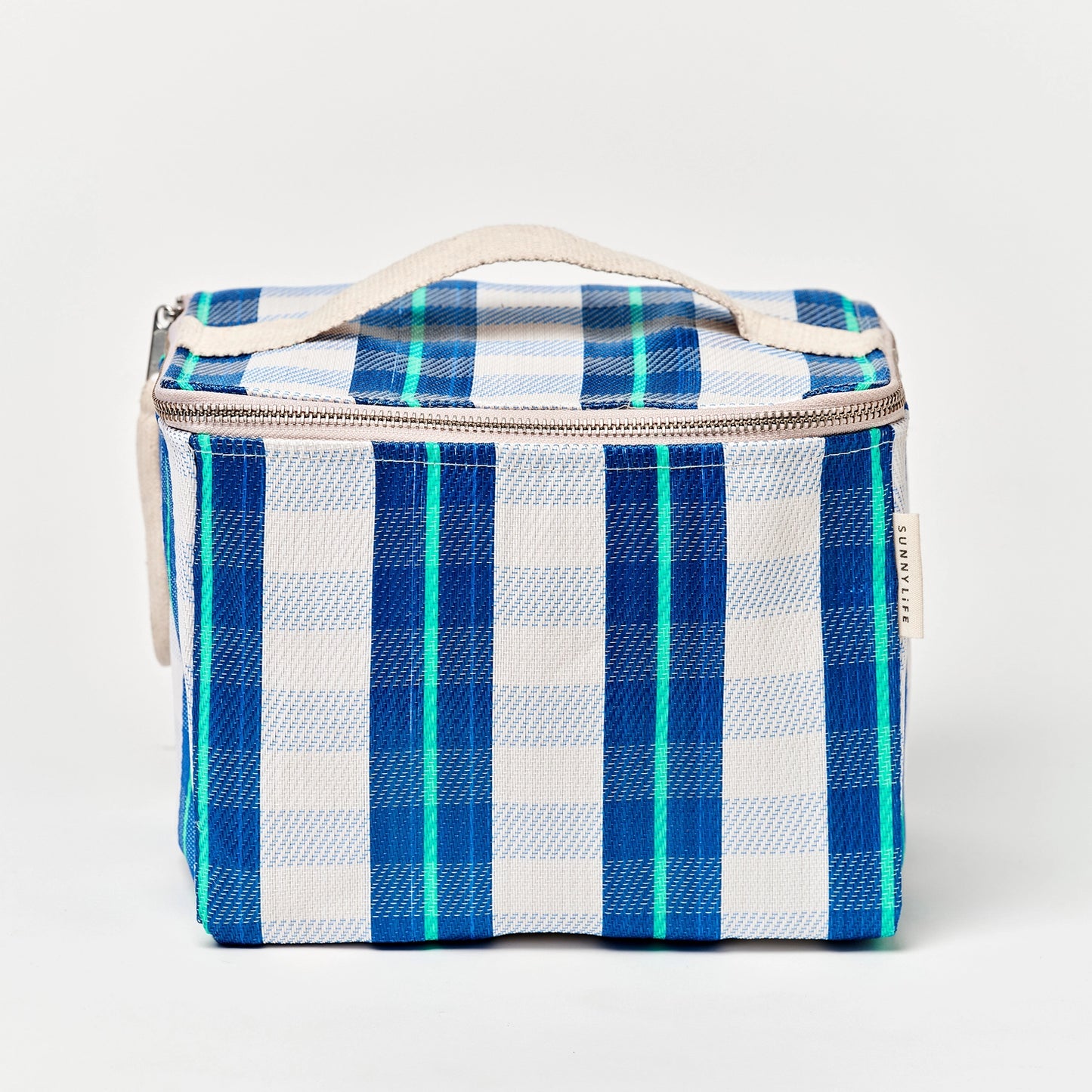 Nylon Lunch Cooler Bag La Mer Blue Neon