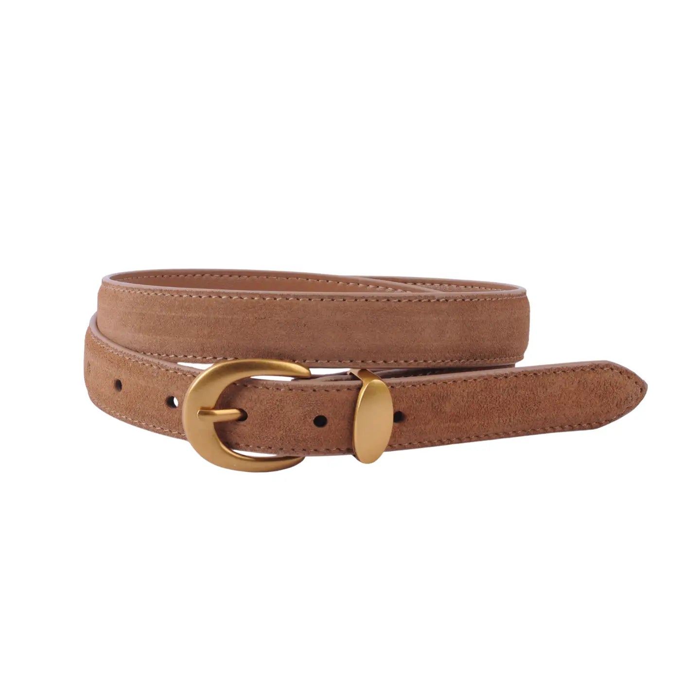 Curved Buckle Belt Camel