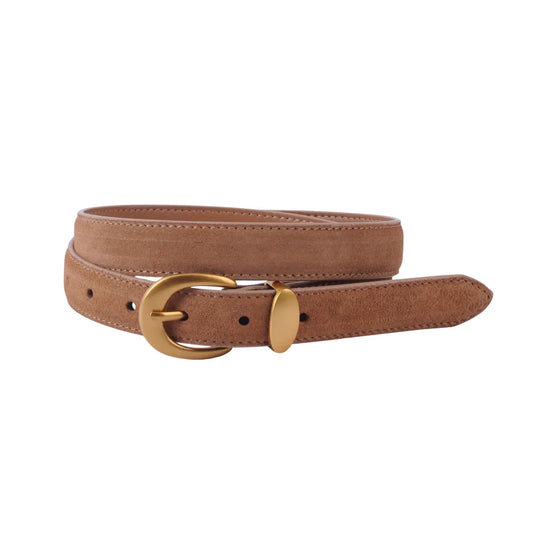 Curved Buckle Belt Camel