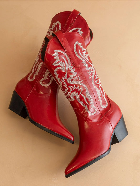 Amaya Cherry Western Boots