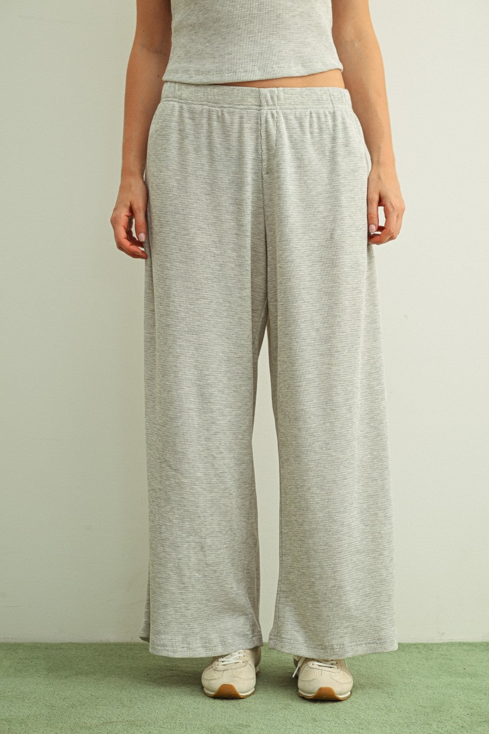 Waffle Knit Joggers Grey