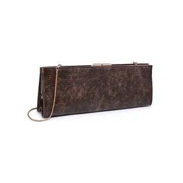 Nazlee Lizard Clutch Brown