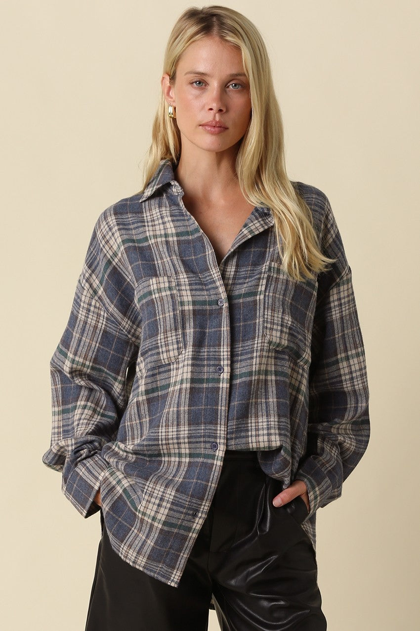 Oversized Navy Flannel