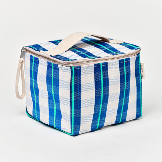Nylon Lunch Cooler Bag La Mer Blue Neon
