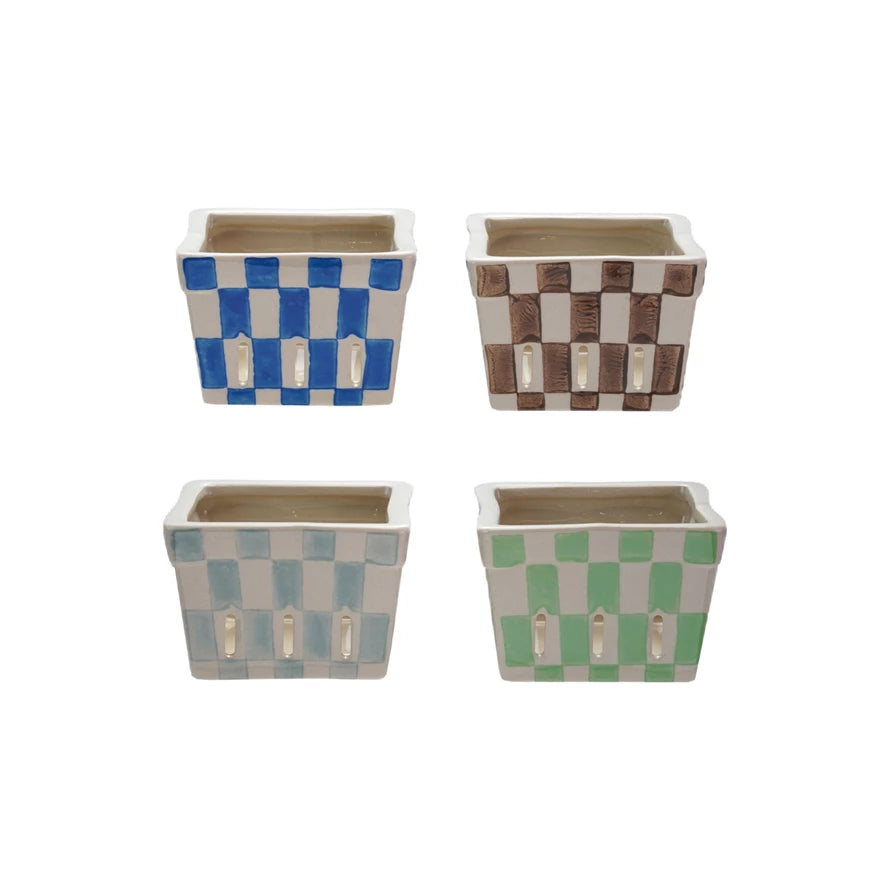 Hand Painted Stoneware Berry Basket
