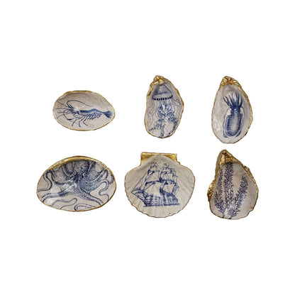 Shell Shaped Dish W/ Sea Image