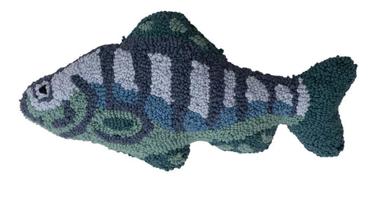 Fish Shaped Pillow Blue