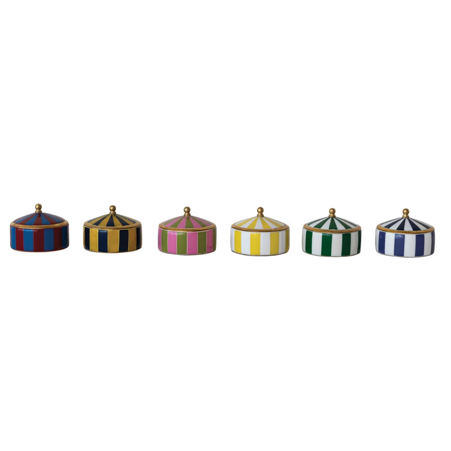 Resin Striped Trinket Box