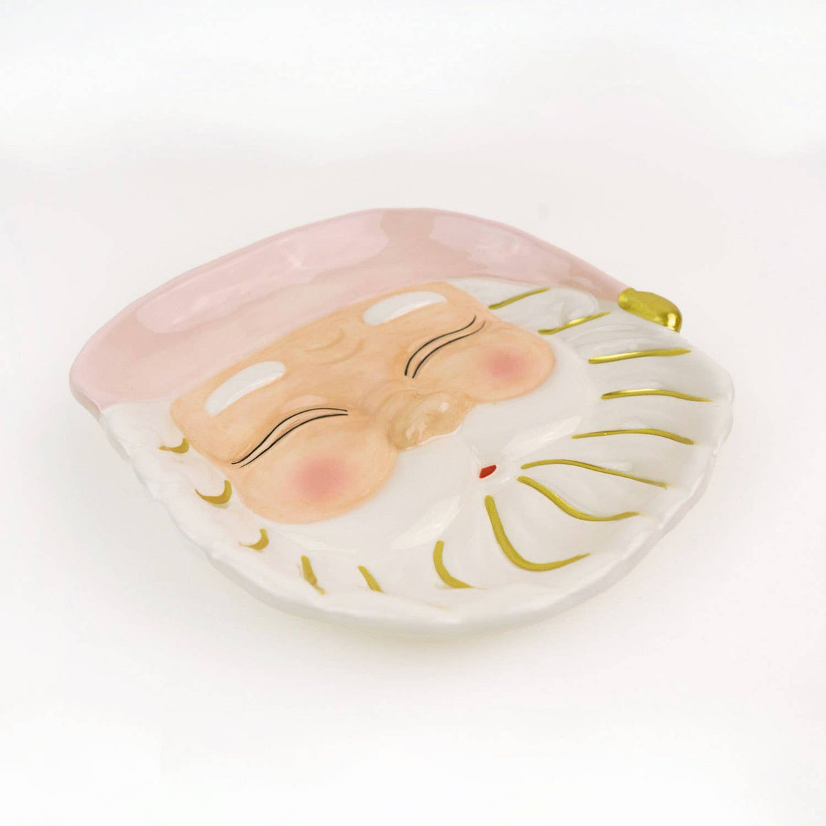 Santa Dessert Plate Pink