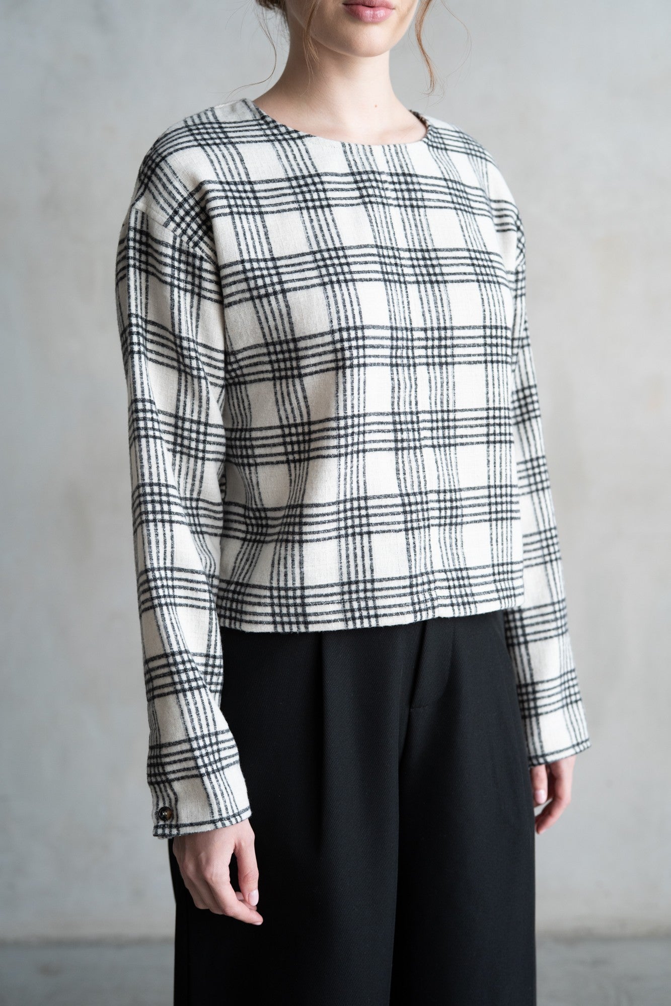 Classic Plaid Top White