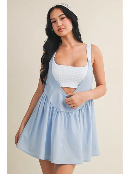 Gingham Layered Play Dress Blue