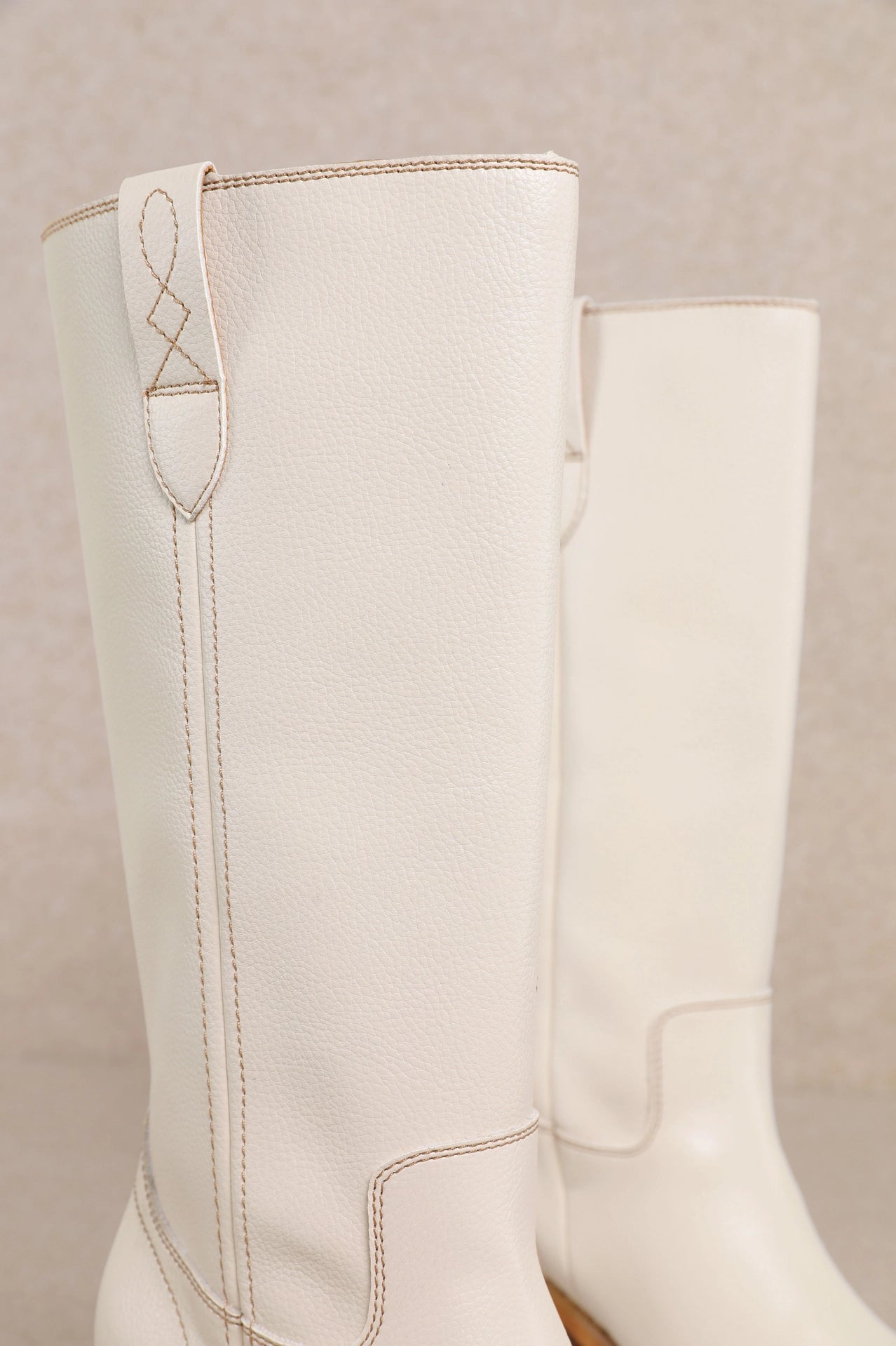 Zoe Mid-Calf Boots Ivory